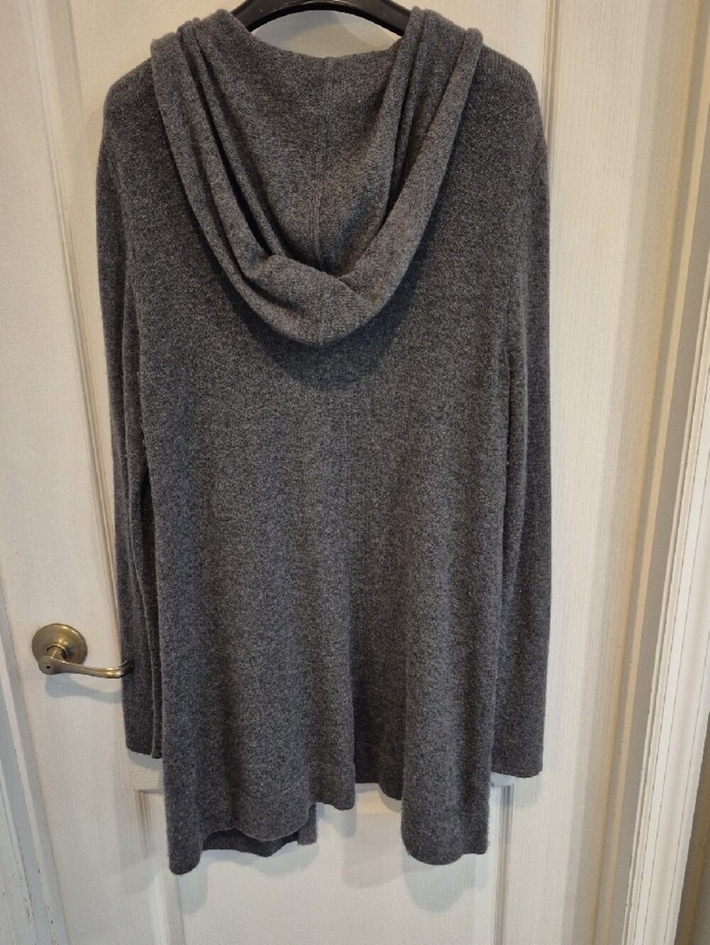 Prive 100% Cashmere  Grey Hooded Open-Front Sweater Cardigan - Picture 6 of 8